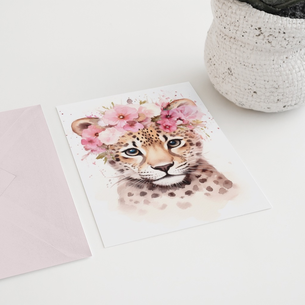 Watercolor Leopard Portrait Wall Art Illustration Print Poster Unframed - Picture 6 of 6